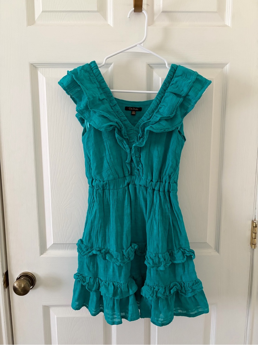 City Studio Teal Ruffle Dress